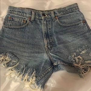 Distressed Levi shorts